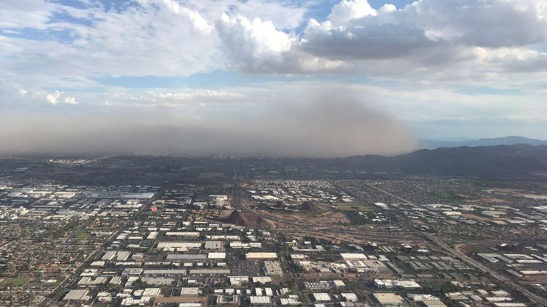 A dust storm approaches Phoenix on Aug. 21, 2017.