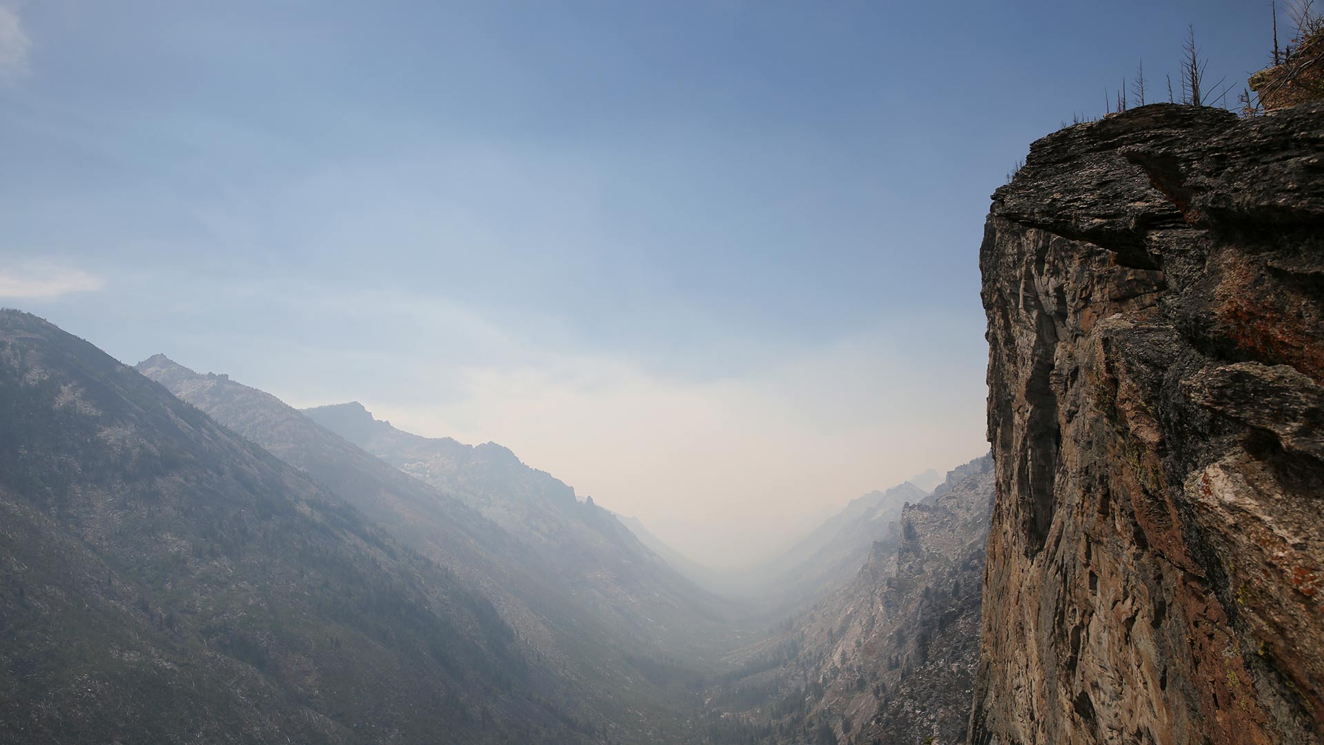 Jump location for wingsuiter Jeff Shapiro at Bitterroot National Forest in Montana.