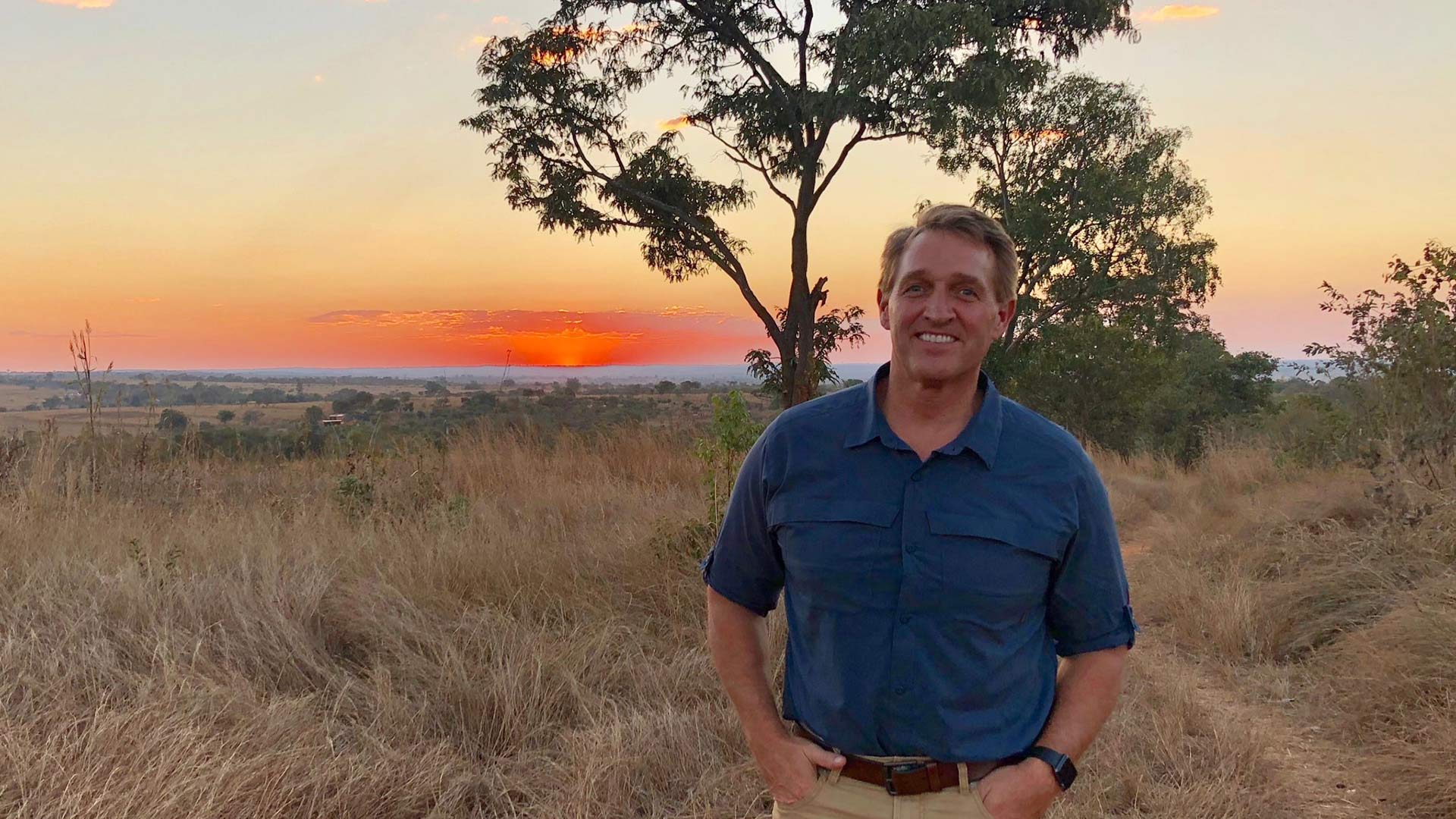 Sen. Jeff Flake is shown in Zimbabwe in this photo shared on social media.