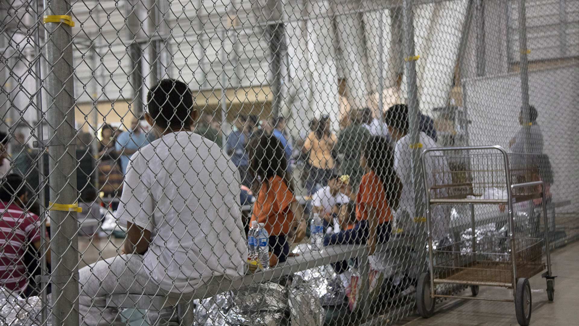 Adults and children at Border Patrol's Central Processing Center in McAllen, Texas, June 17, 2018.