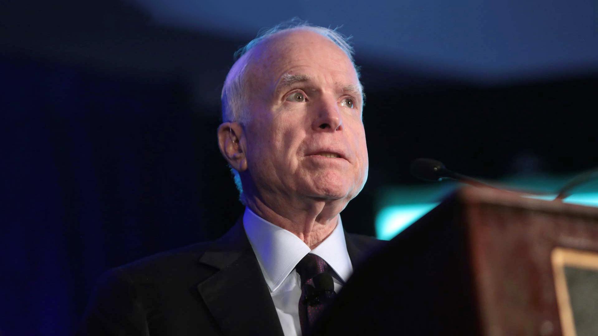U.S. Senator John McCain speaking at the 2016 Arizona Manufacturing Summit at the Arizona Biltmore in Phoenix, Arizona