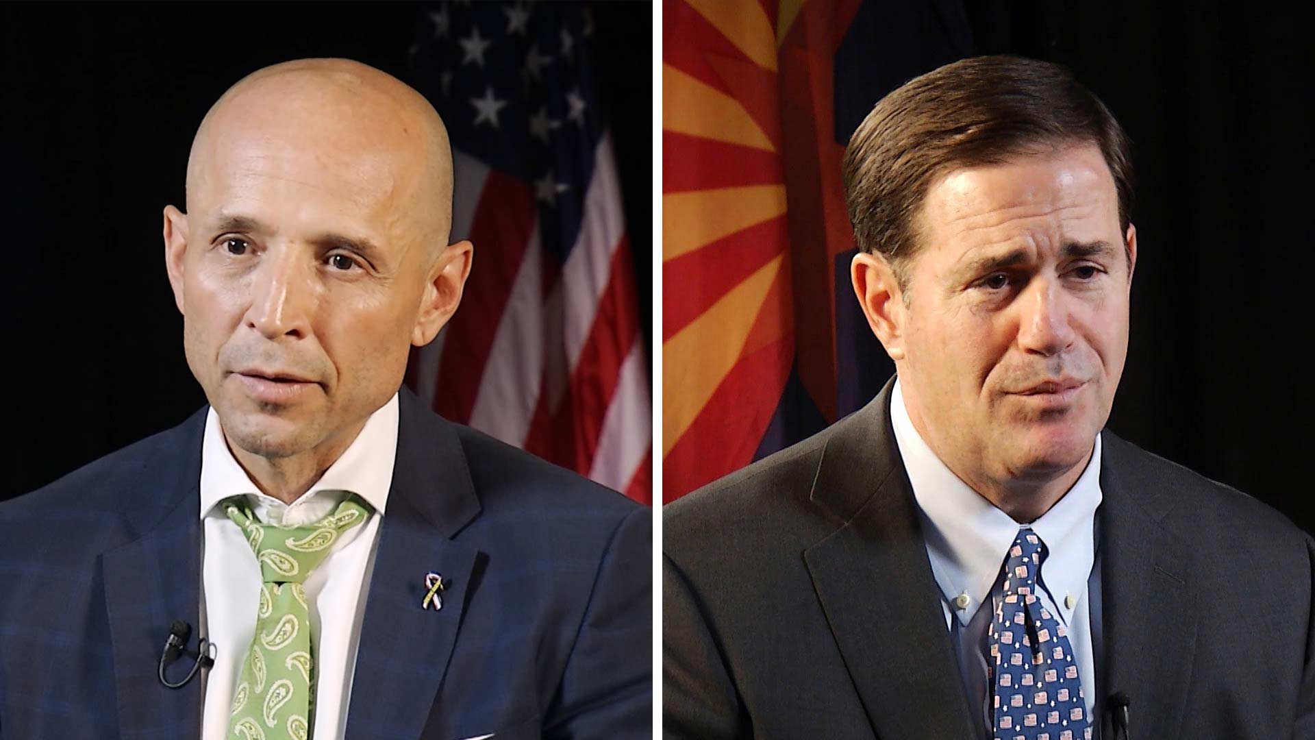 David Garcia, left, and Doug Ducey.