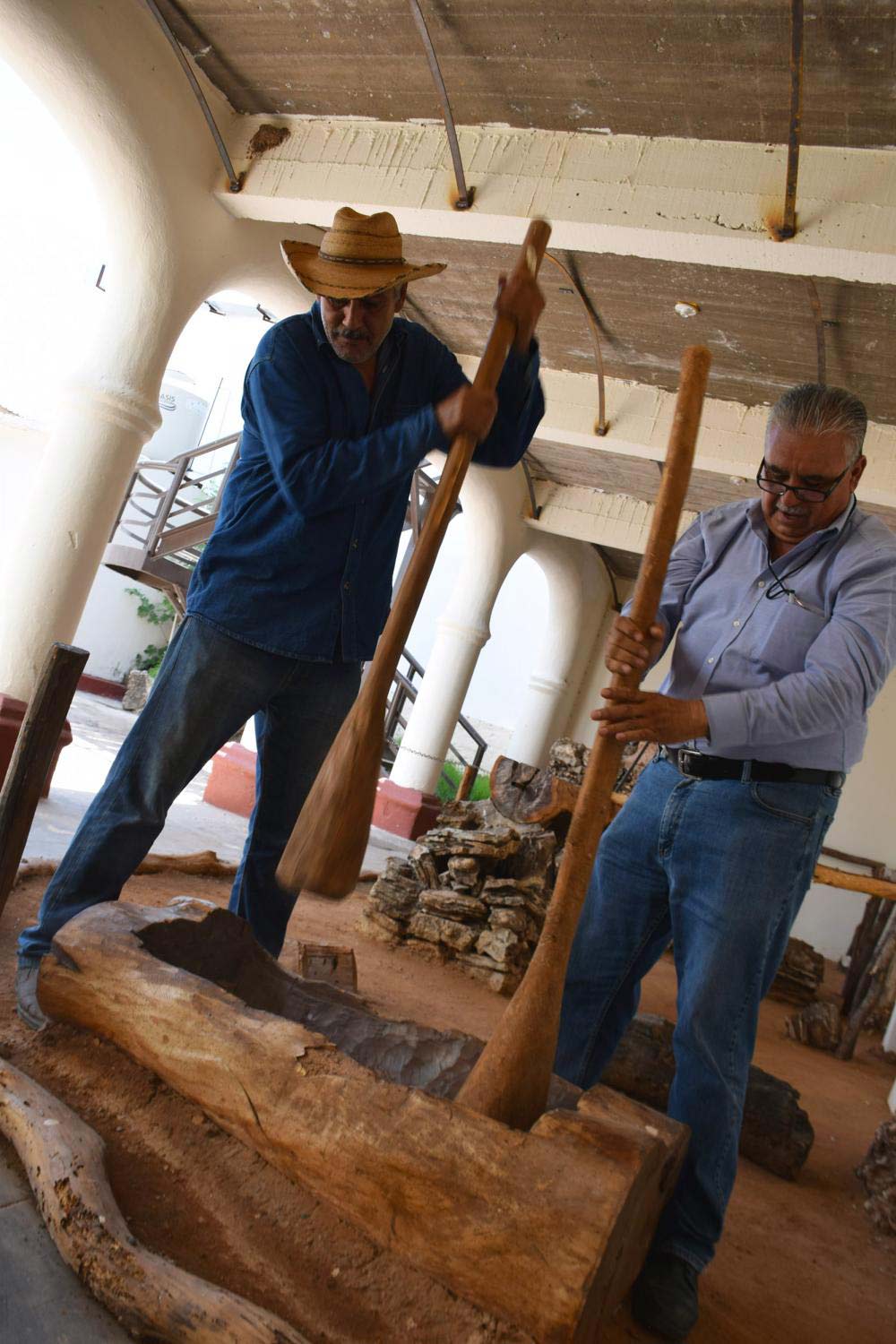 crushing agave