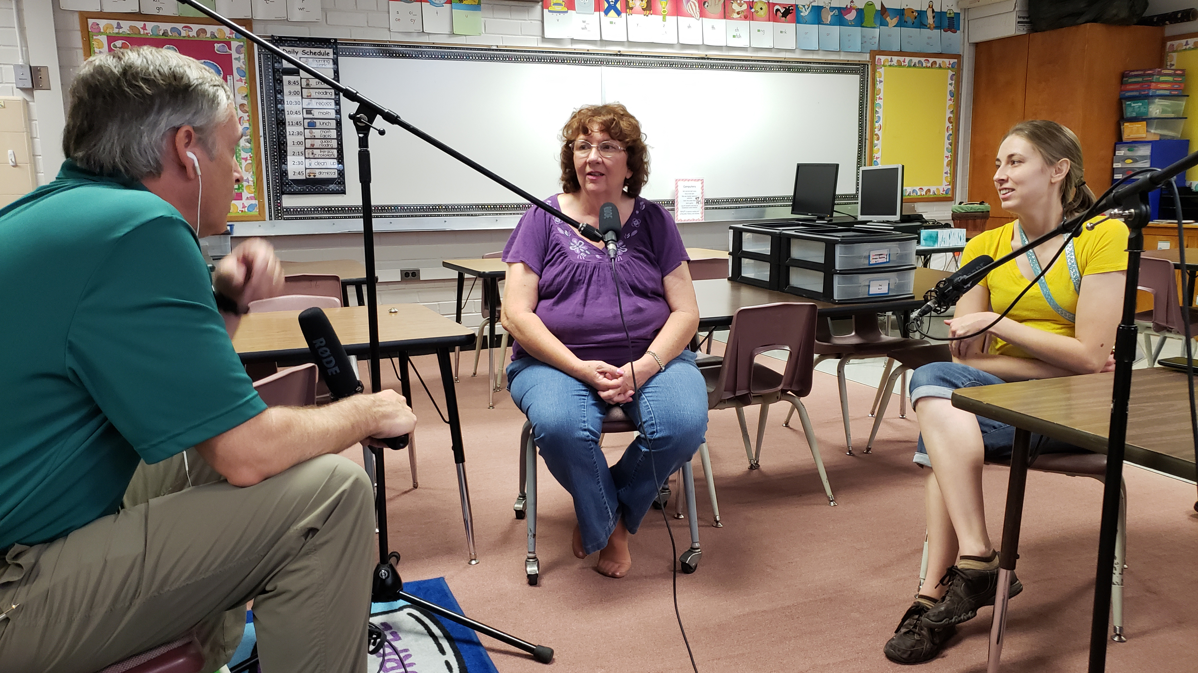 Host Christopher Conover talks with Bonillas K-8 teachers Natalie and Amanda Baker.  August 2018