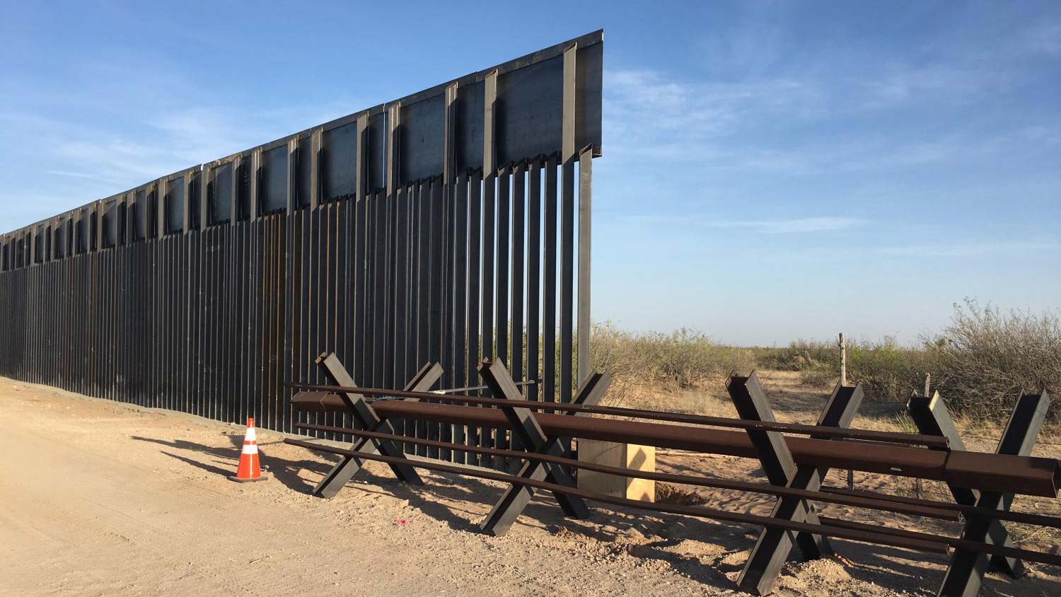 A bollard-style steel border wall, like this one in Sunland Park, New Mexico is being built west of El Paso's main border crossing.
