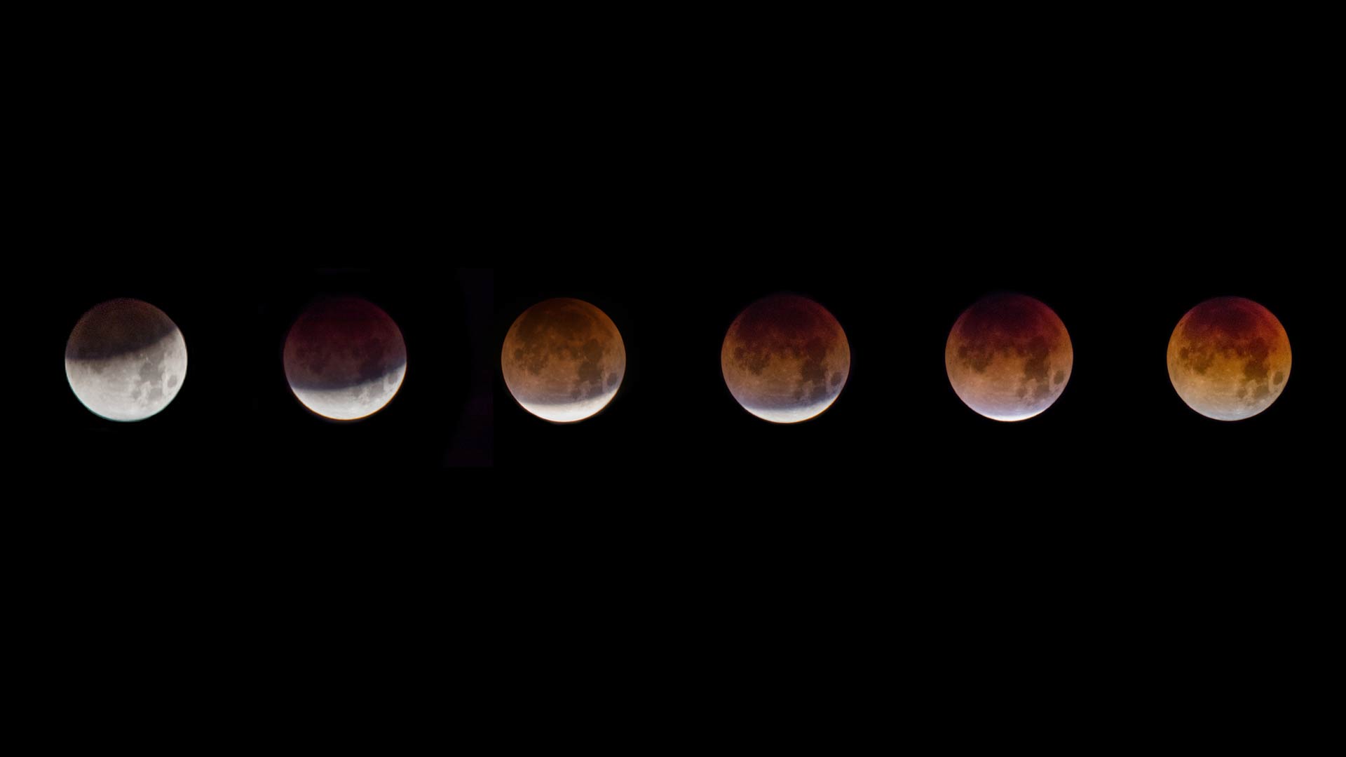 Image of the phases of a super blue blood moon, taken in northwest Tucson on Jan. 31, 2018.