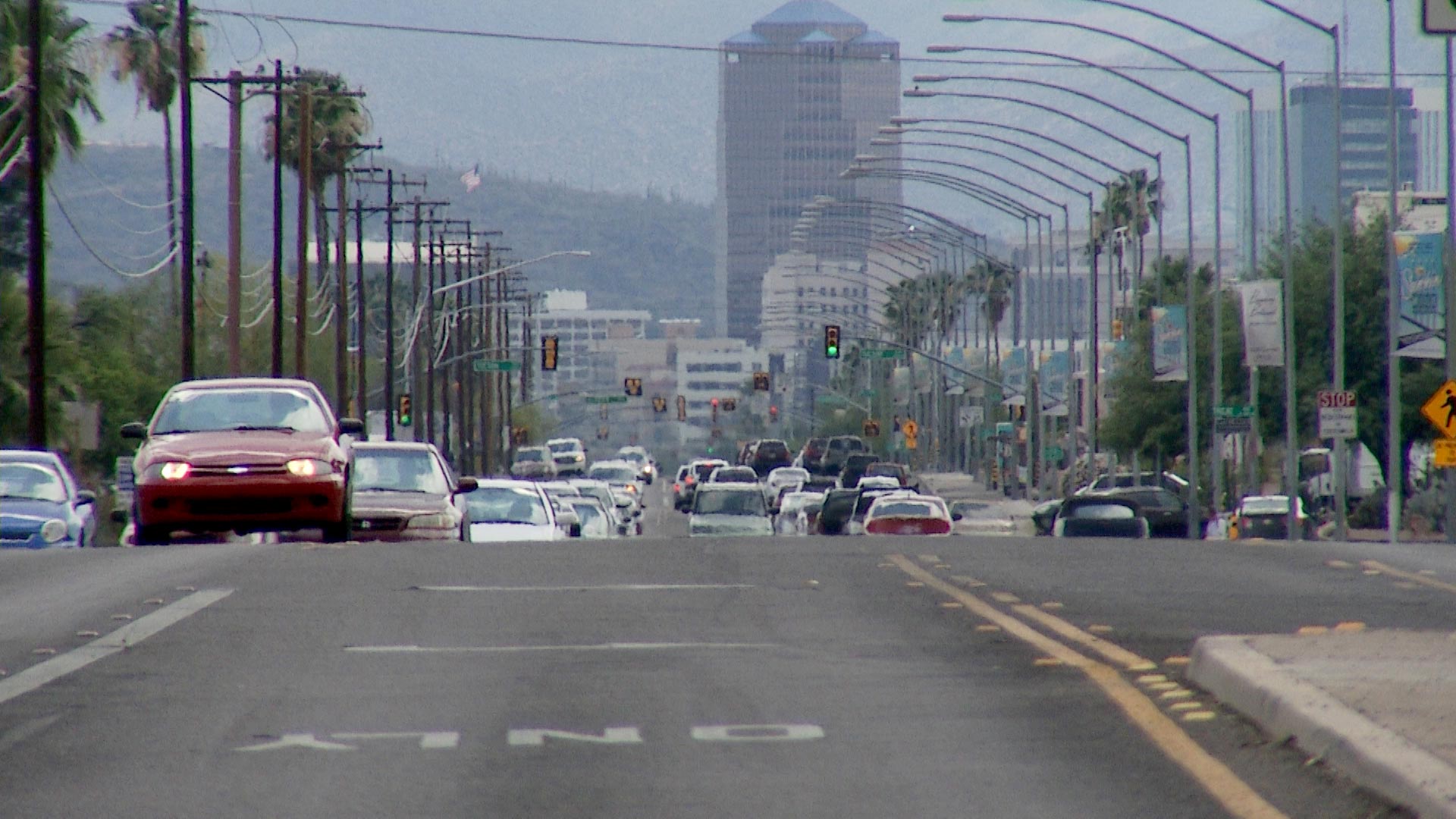 Downtown Tucson seen from afar. The skyline of downtown Tucson was ominous during a heat wave last summer. 2023 was one of the hottest years ever recorded in Arizona.