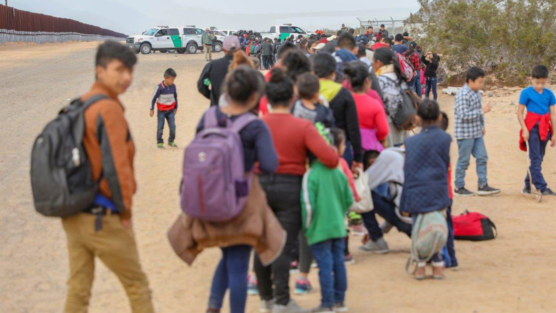 Border Patrol agents near Yuma apprehended 376 people — mostly families and children — who crossed the border on Jan. 14, 2019.