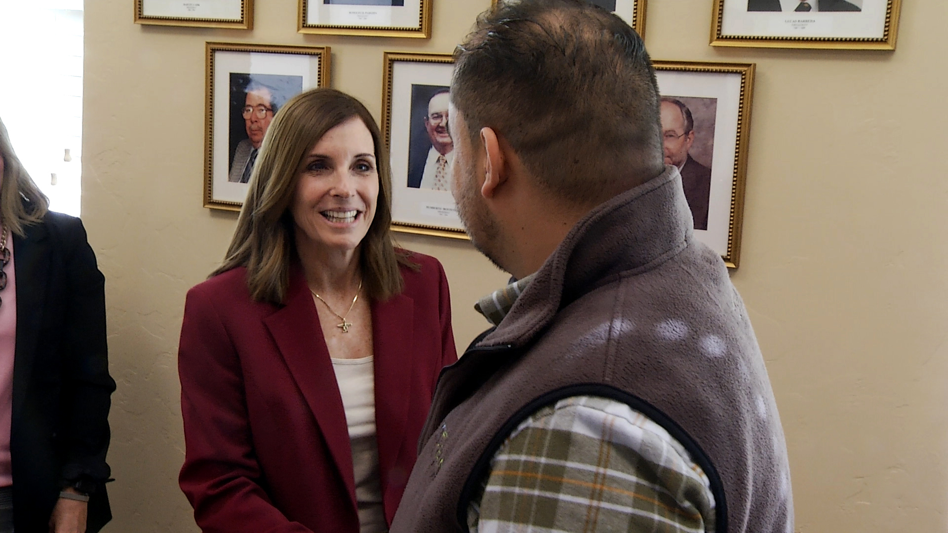 Sen. Martha McSally (R) meets with stakeholders at a meeting to discuss the produce industry at the Fresh Produce Association of the Americas in Nogales on January 22, 2019. 
