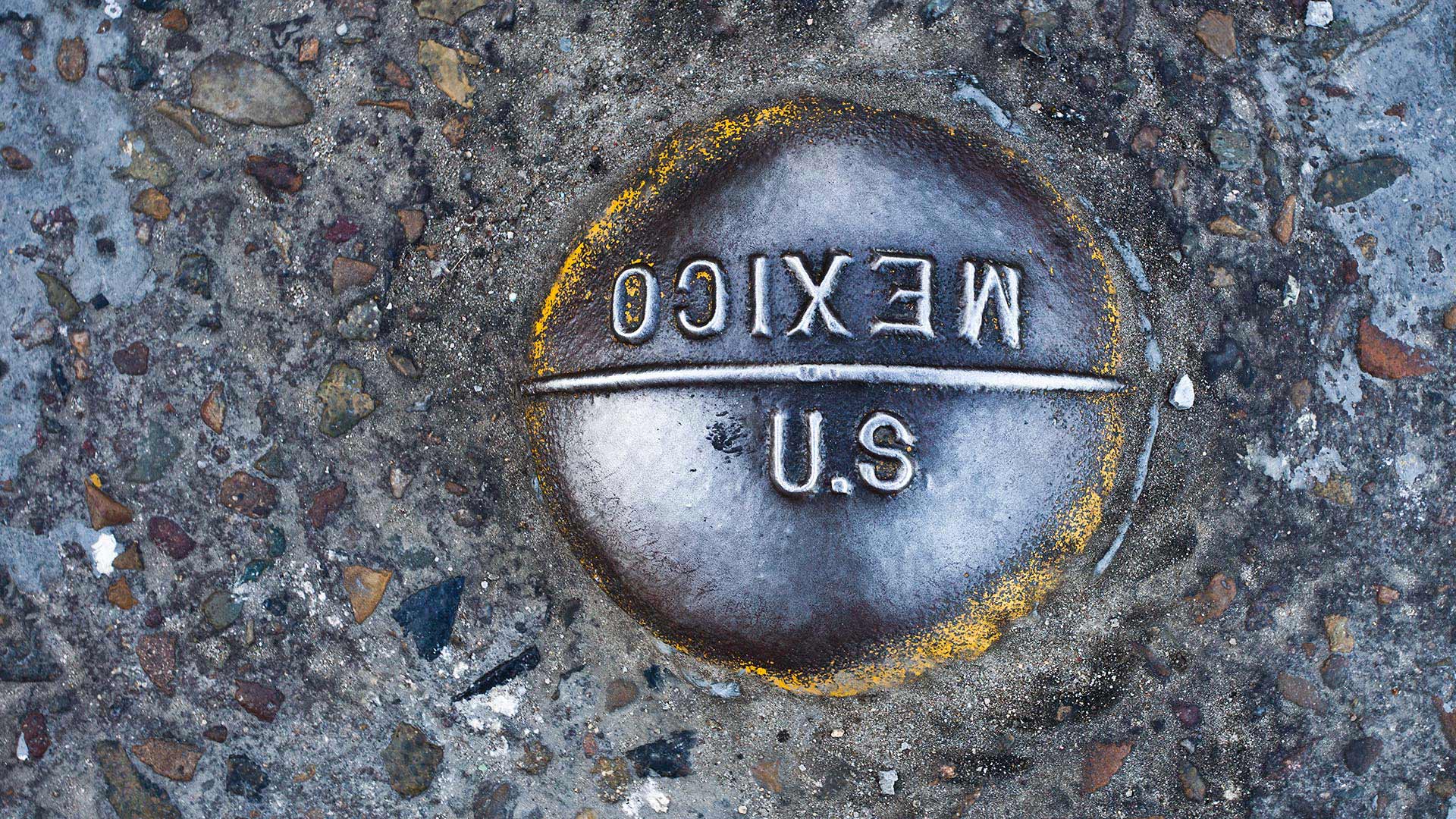 A point indicating the border between Mexico and the U.S. at the San Ysidro port of entry.