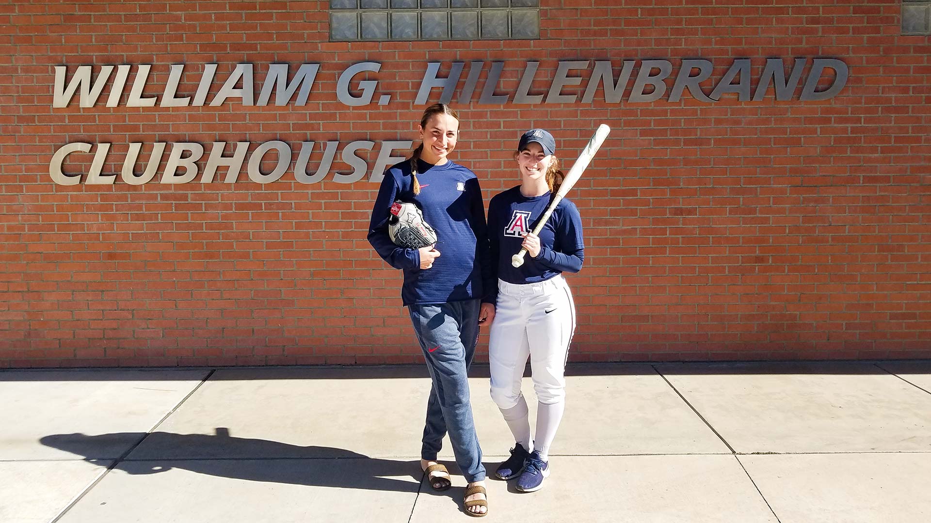 Pitcher Vanessa Foreman, left, and designated hitter, Tamara Statman.