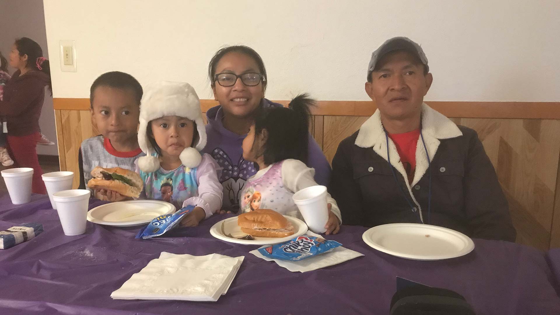 The Gallegos family spends the night at Tucson's Benedictine Monastery, Jan. 28, 2019. Their final destination is Tennessee.