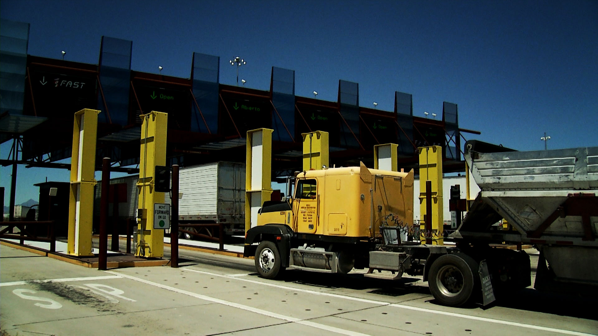 A semi passes through the Mariposa Port of Entry in Nogales. 