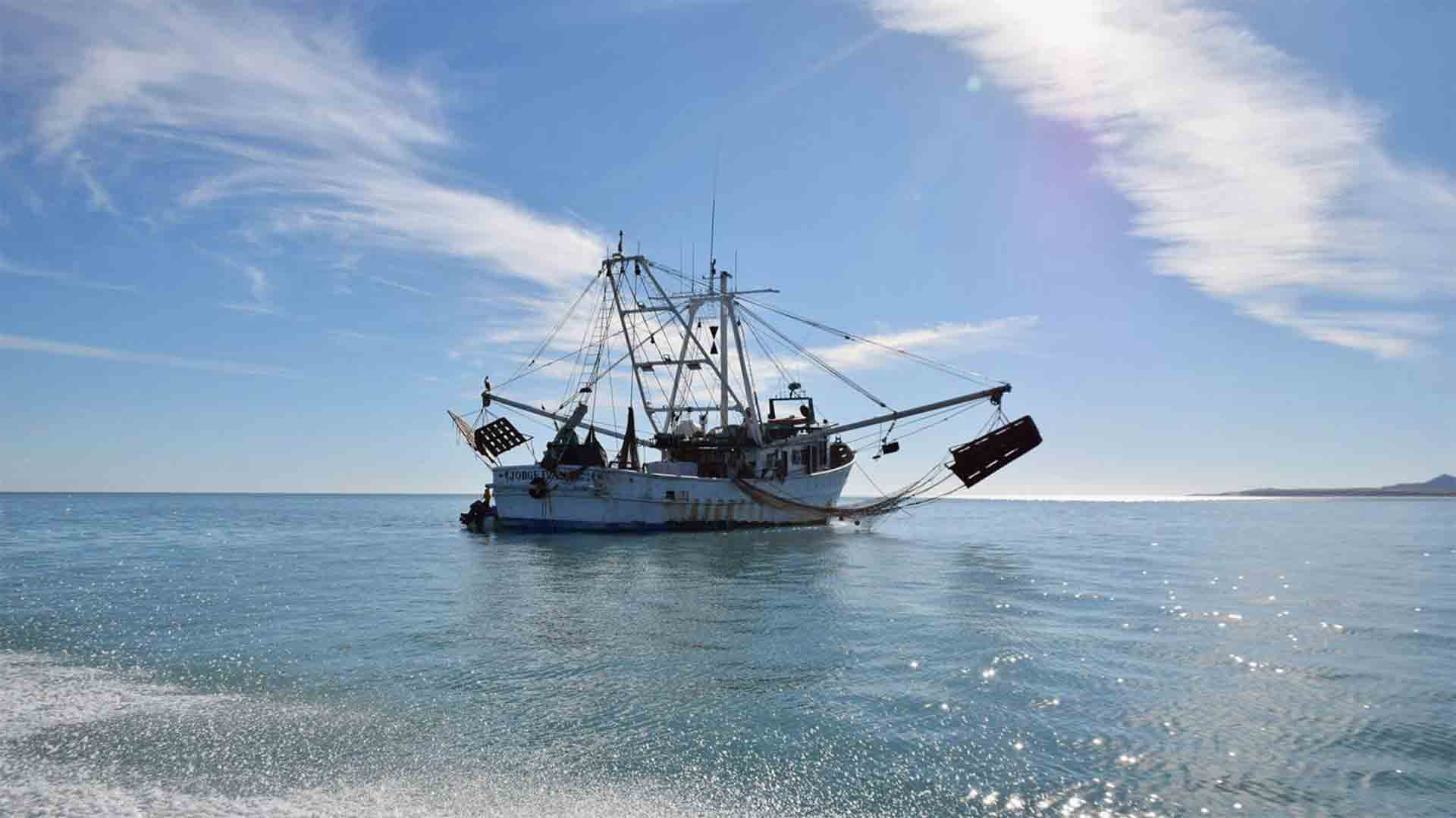 A large fishing boat in the Sea of Cortez.