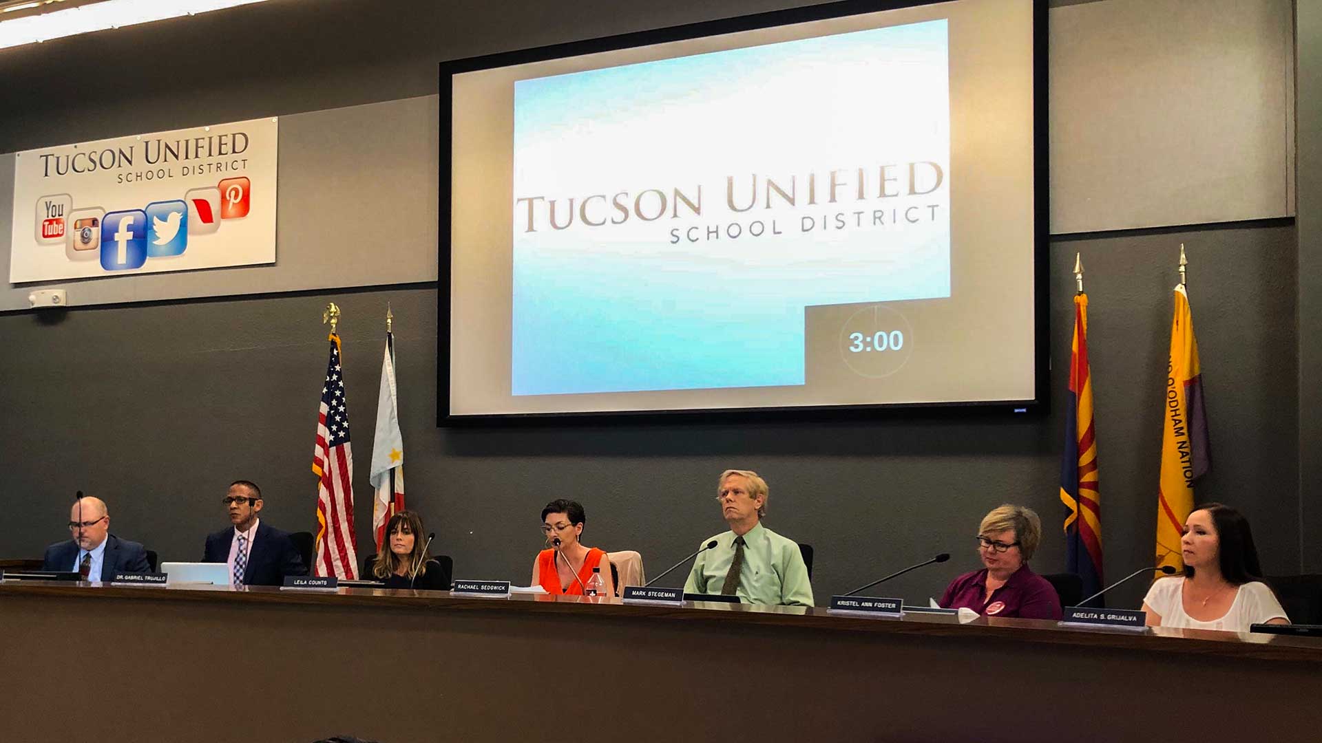 The TUSD Governing Board at its Aug. 8, 2019 meeting.