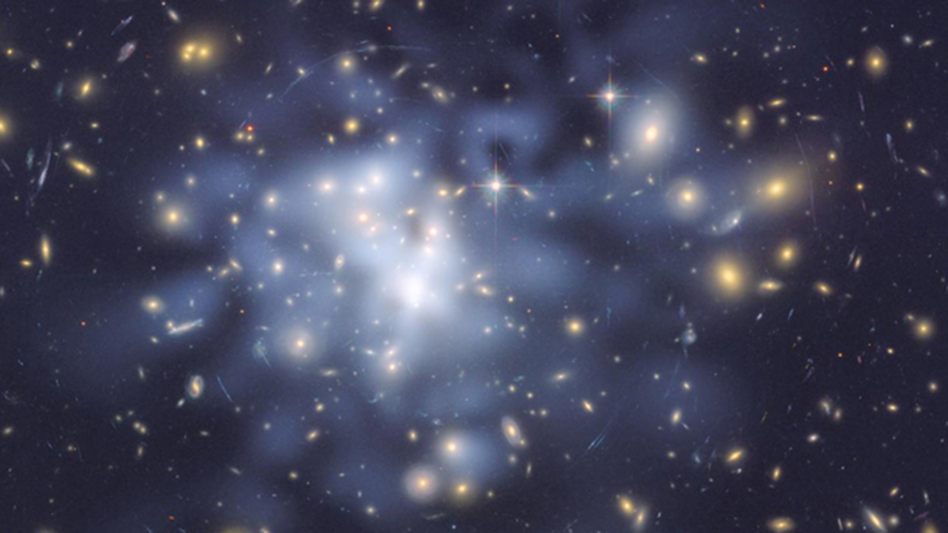 Scientists theorize dark matter exists in the space between galaxies.