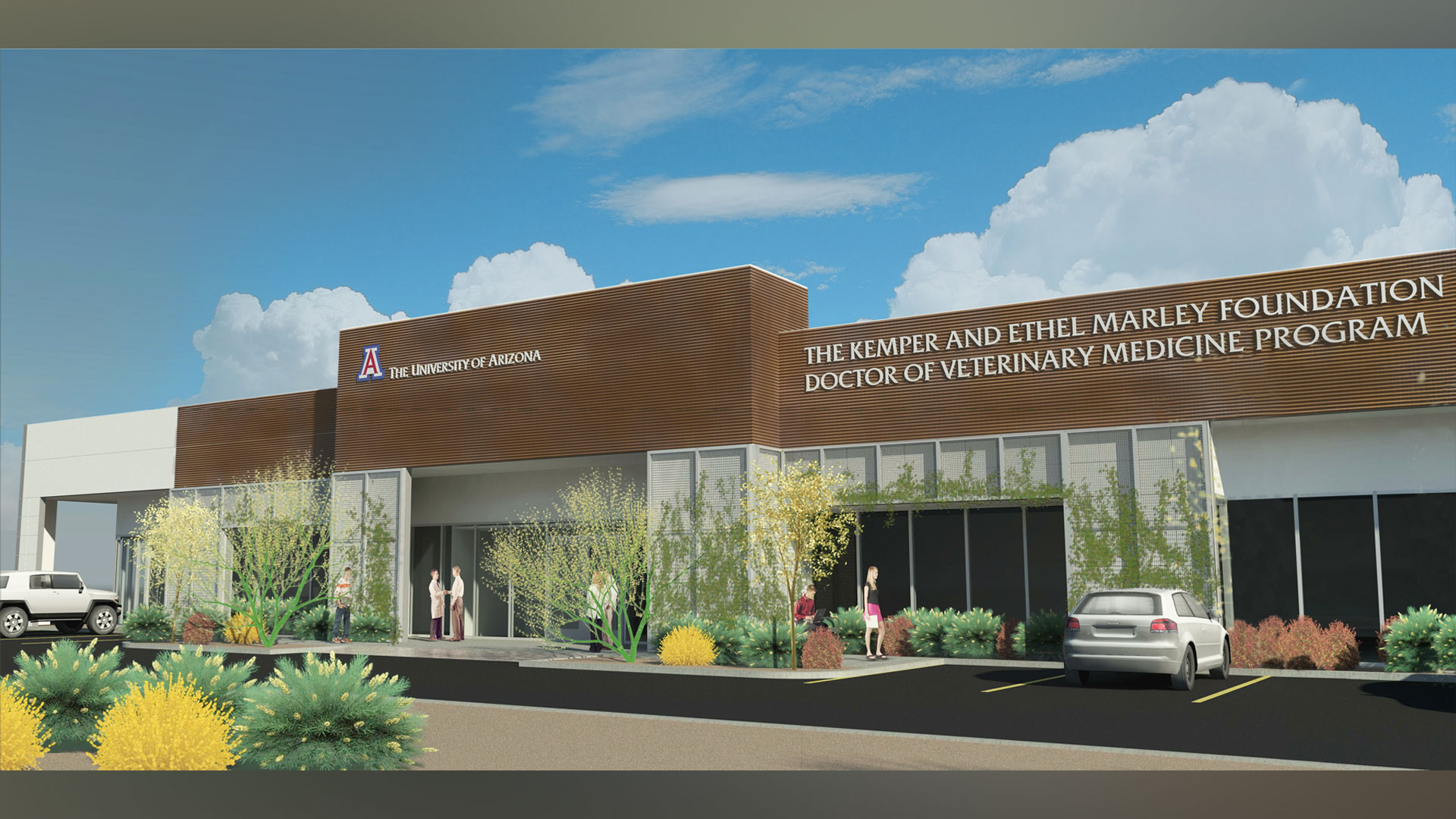 A rendering of the building for UA's recently approved veterinary medicine program.