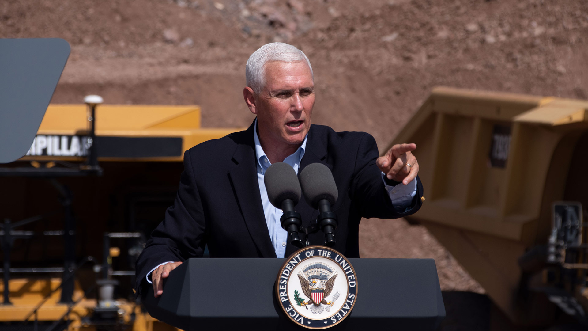 Vice President Mike Pence visited Caterpillar in Green Valley to push for passage of the USMCA. October 3, 2019