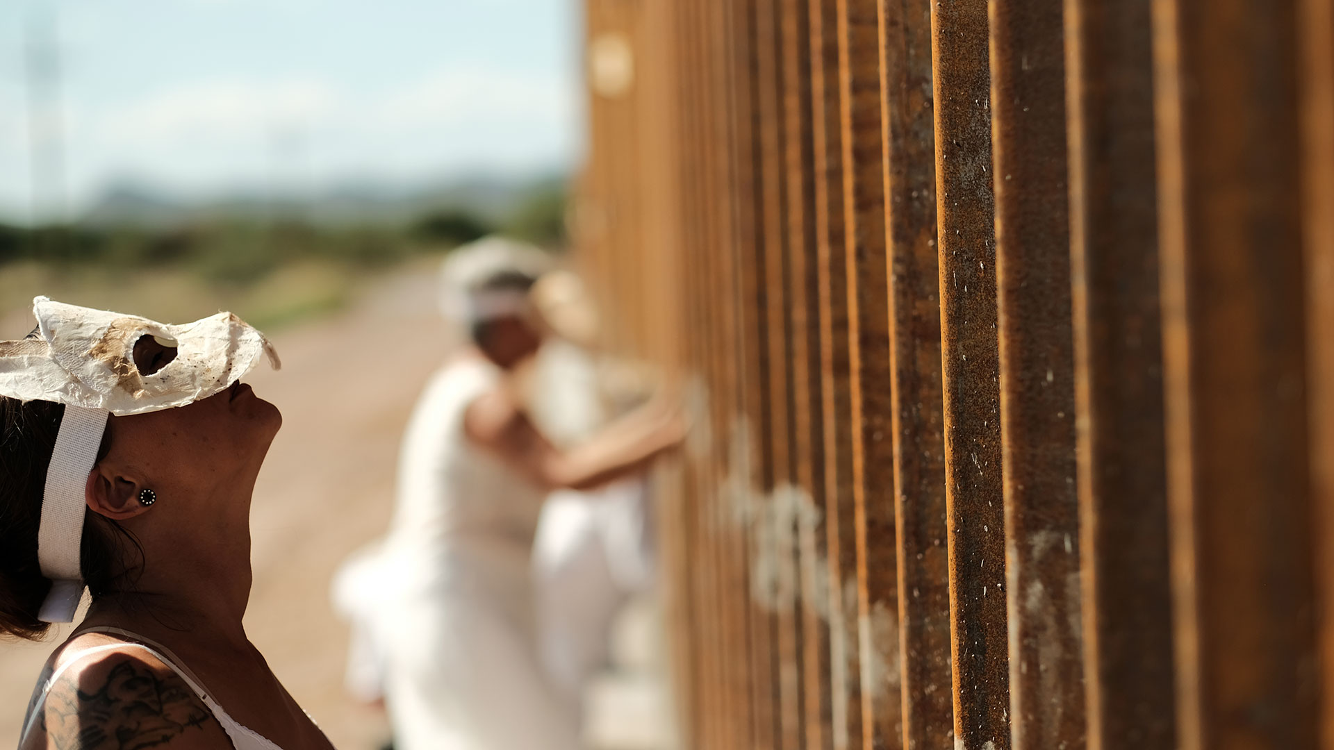 Artists at border wall jackrabbit 2