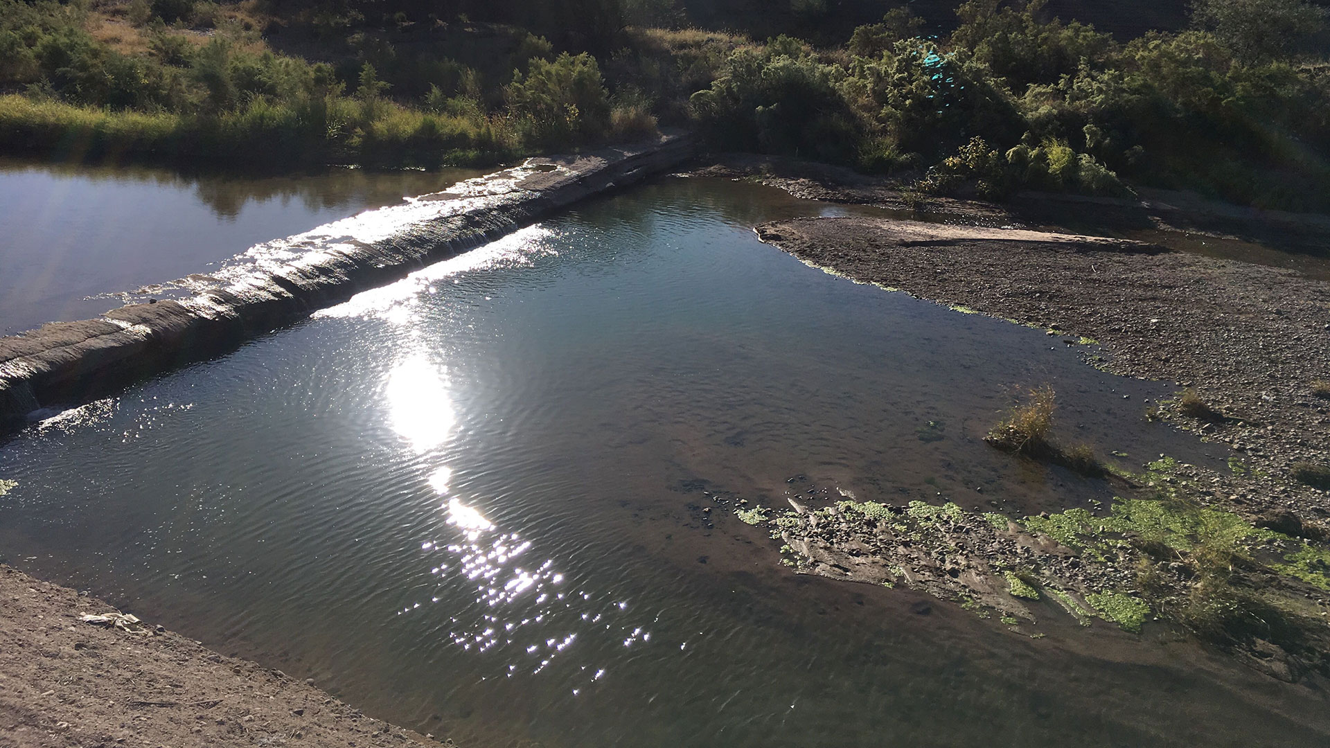 The revived "heritage" stretch of the Santa Cruz River now flows north of Starr Pass/22nd Street all the way to Congress Street.