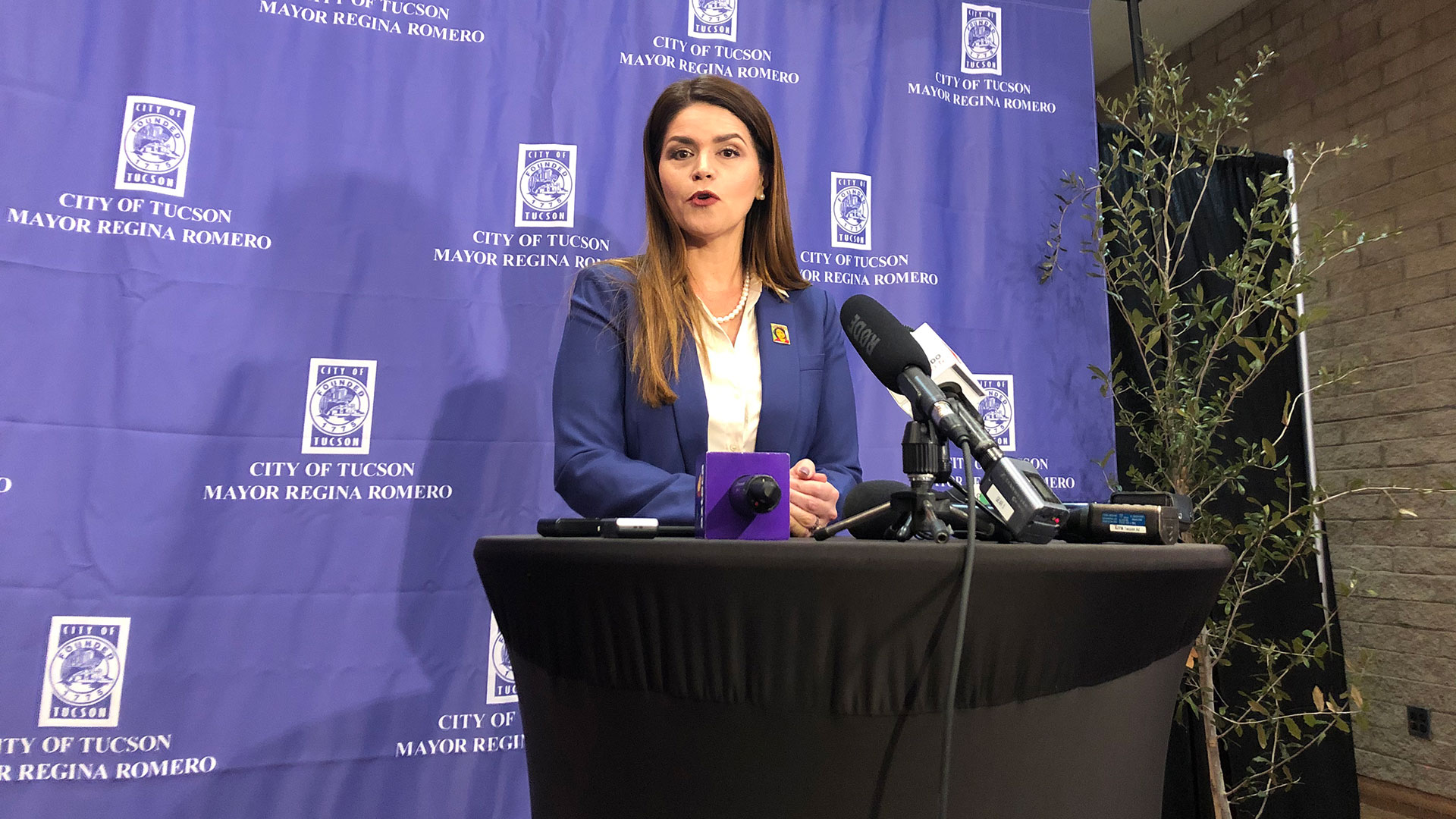 Mayor Regina Romero meets with reporters minutes before being sworn into office. December 2, 2019