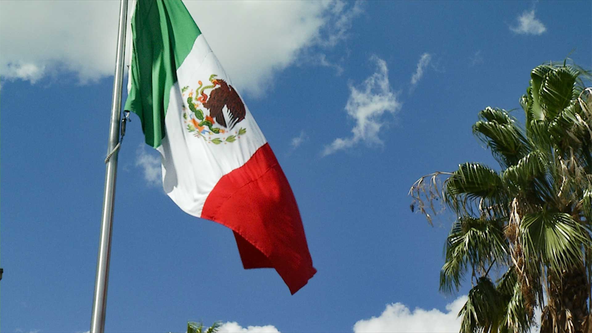 The Mexican flag waves outside the consulate office in Tucson.