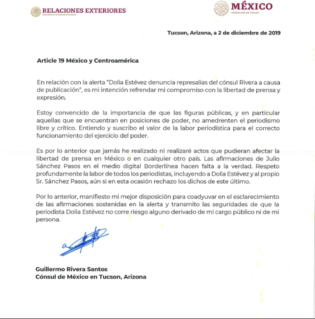 mexican consulate letter