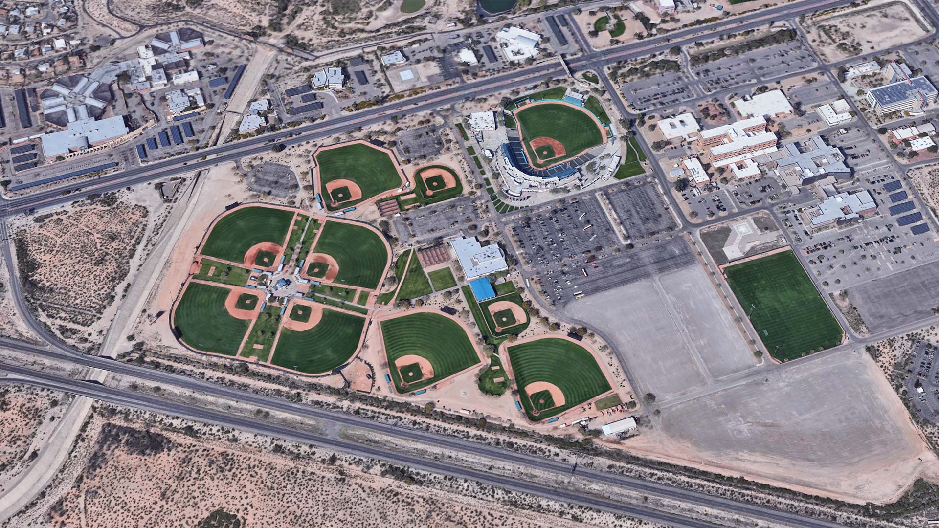 A Google Earth image of the Kino Sports Complex.