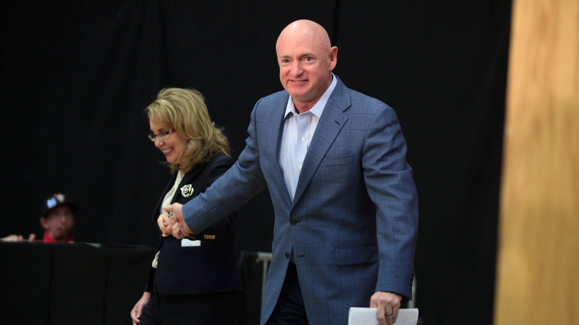Former astronaut Mark Kelly — seen in this 2016 photo with his wife, former congresswoman Gabrielle Giffords — has announced he'll run for U.S. Senate in 2020. 