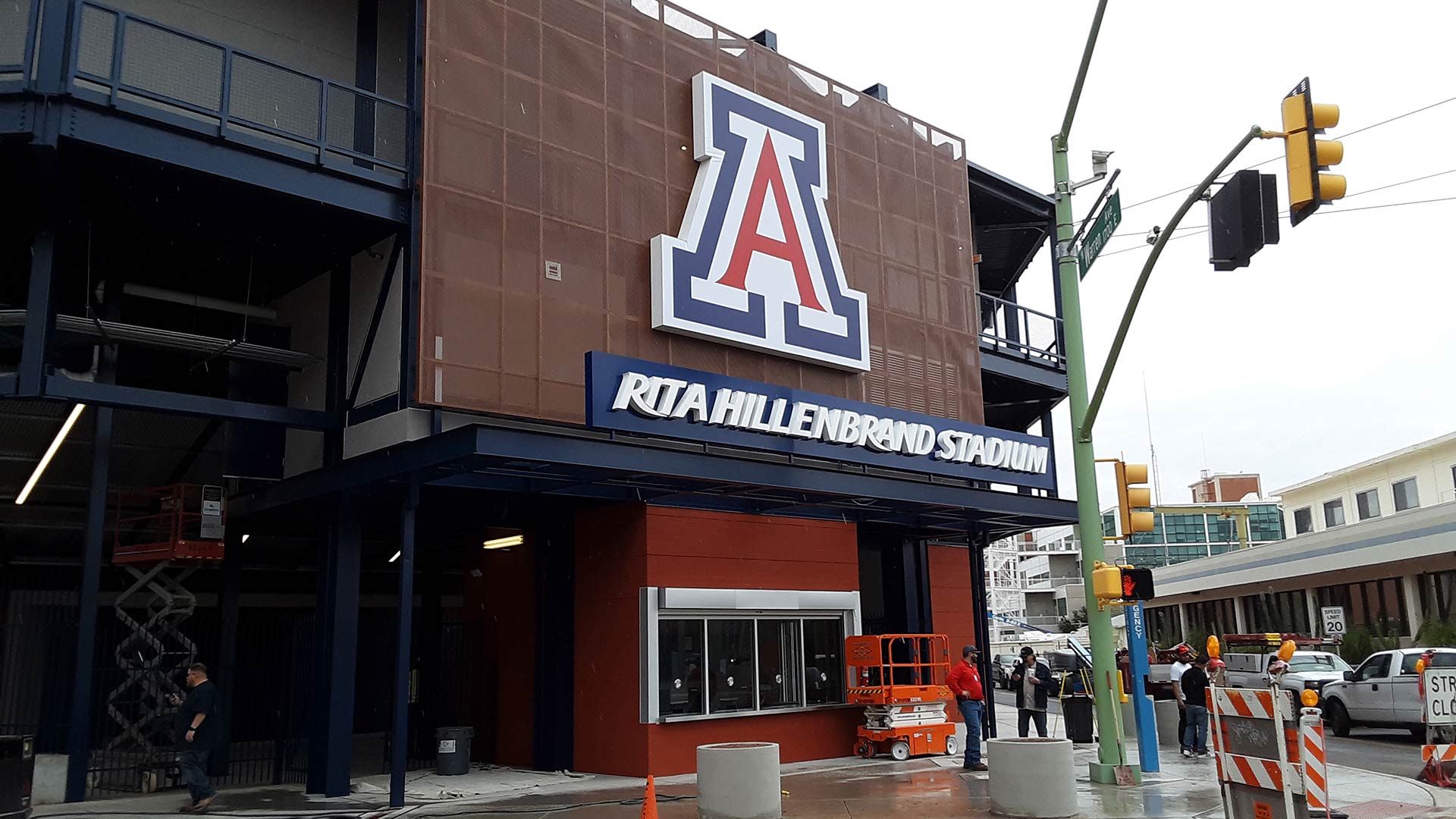 Renovated Rita Hillenbrand Stadium is the latest UA athletic facility to sport the "A" logo.