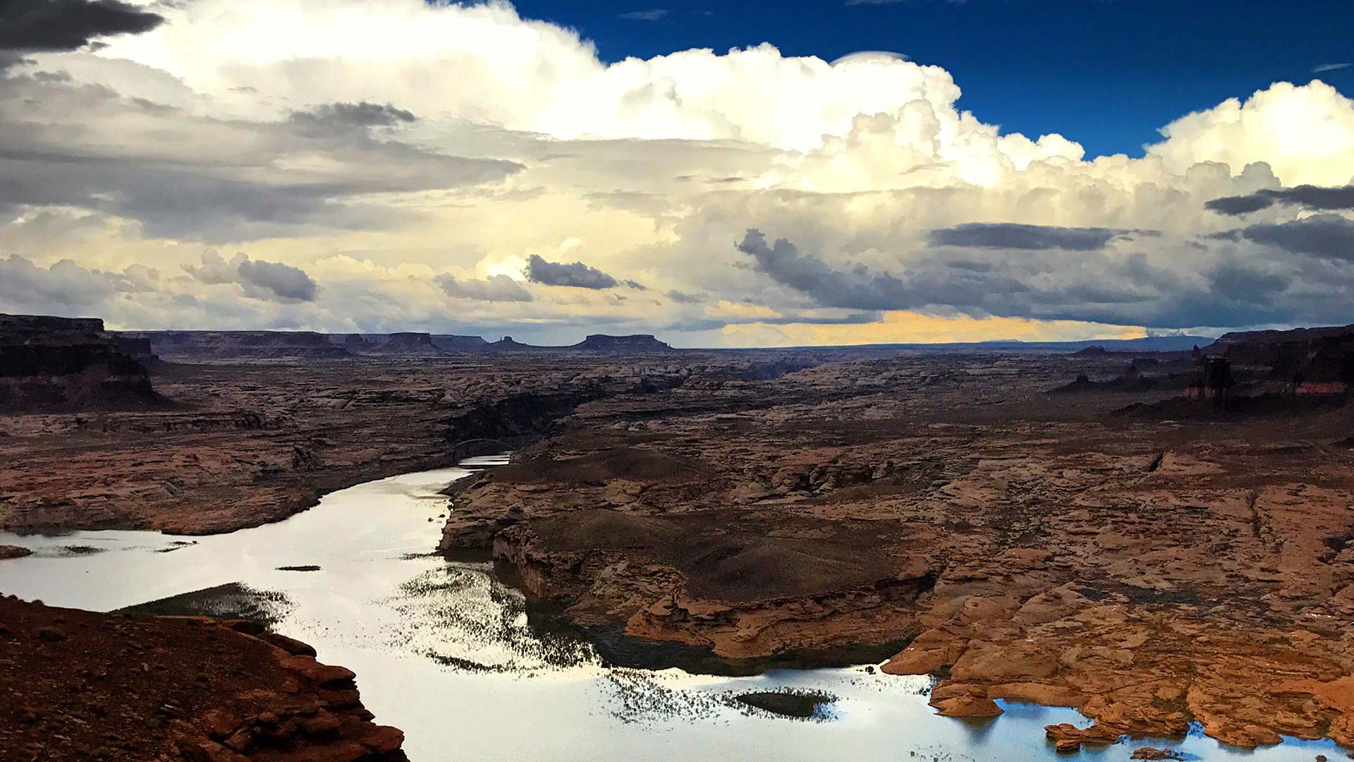 A view of the northern end of Lake Powell, near Hite, Utah. 