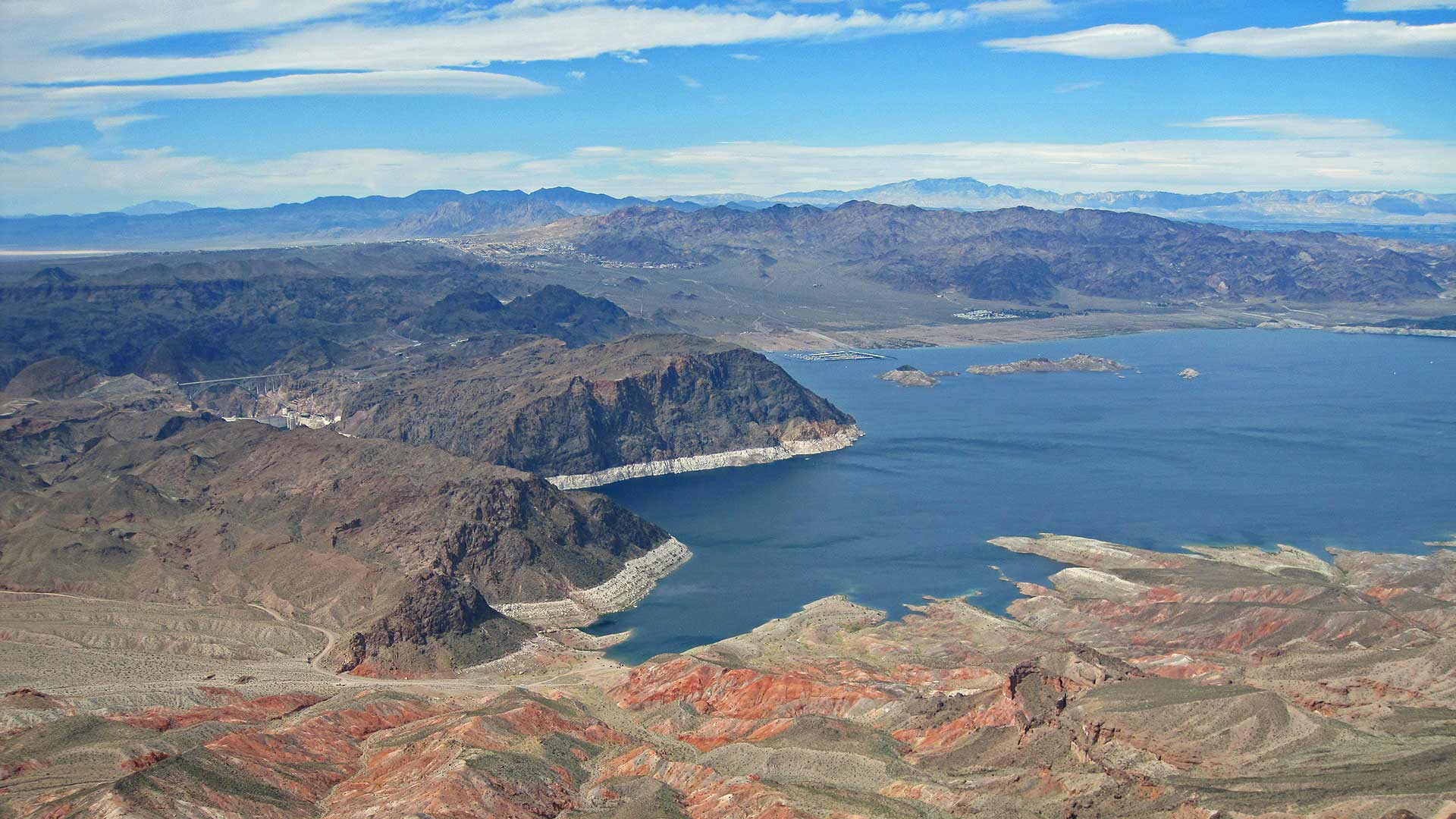 Looking out on Boulder Basin, Lake Mead.