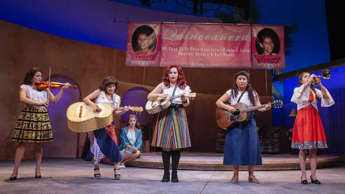 The main cast of "American Mariachi" at the start of the play, still learning the ropes.