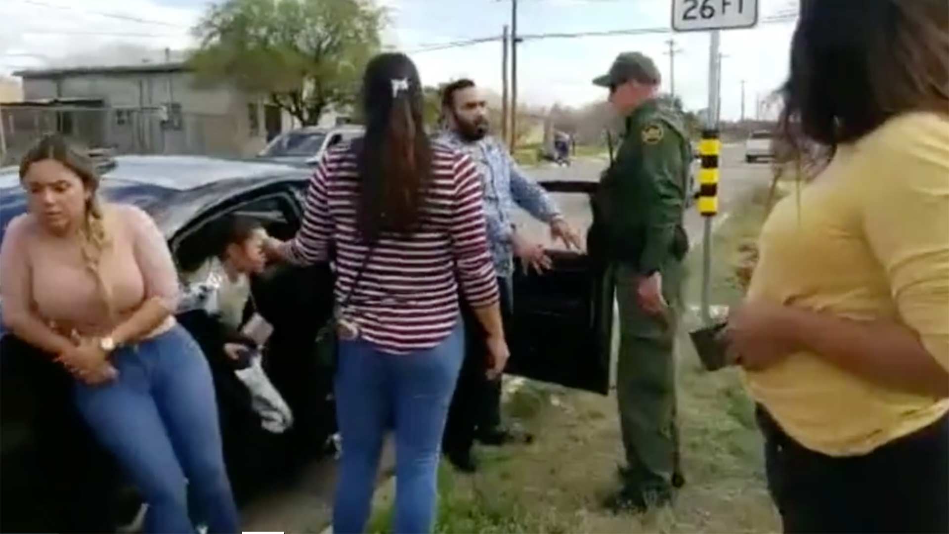 Still image of video posted to social media of a Border Patrol arrest on Tucson's south side, March 19, 2019.