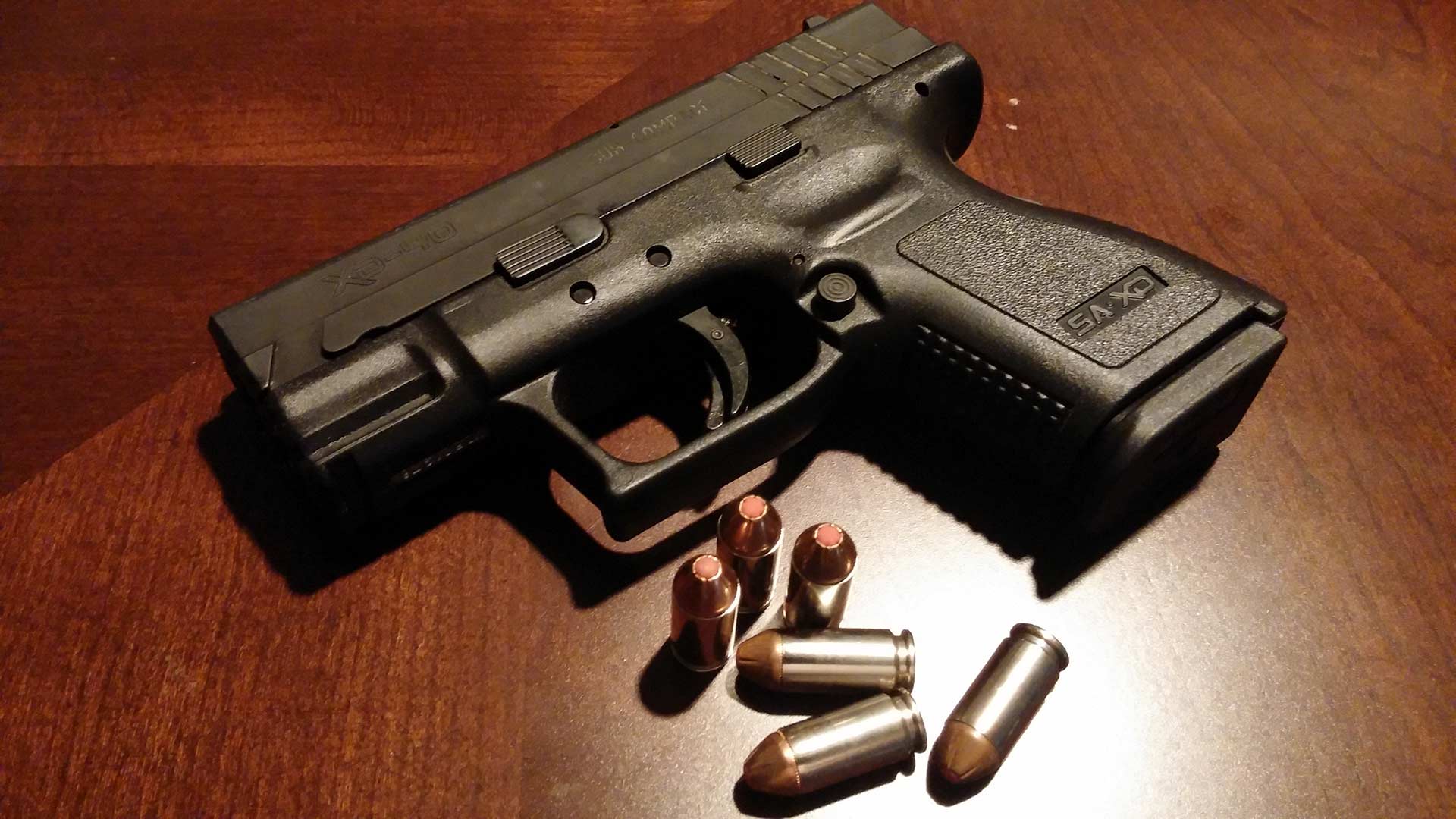 A handgun and ammunition.