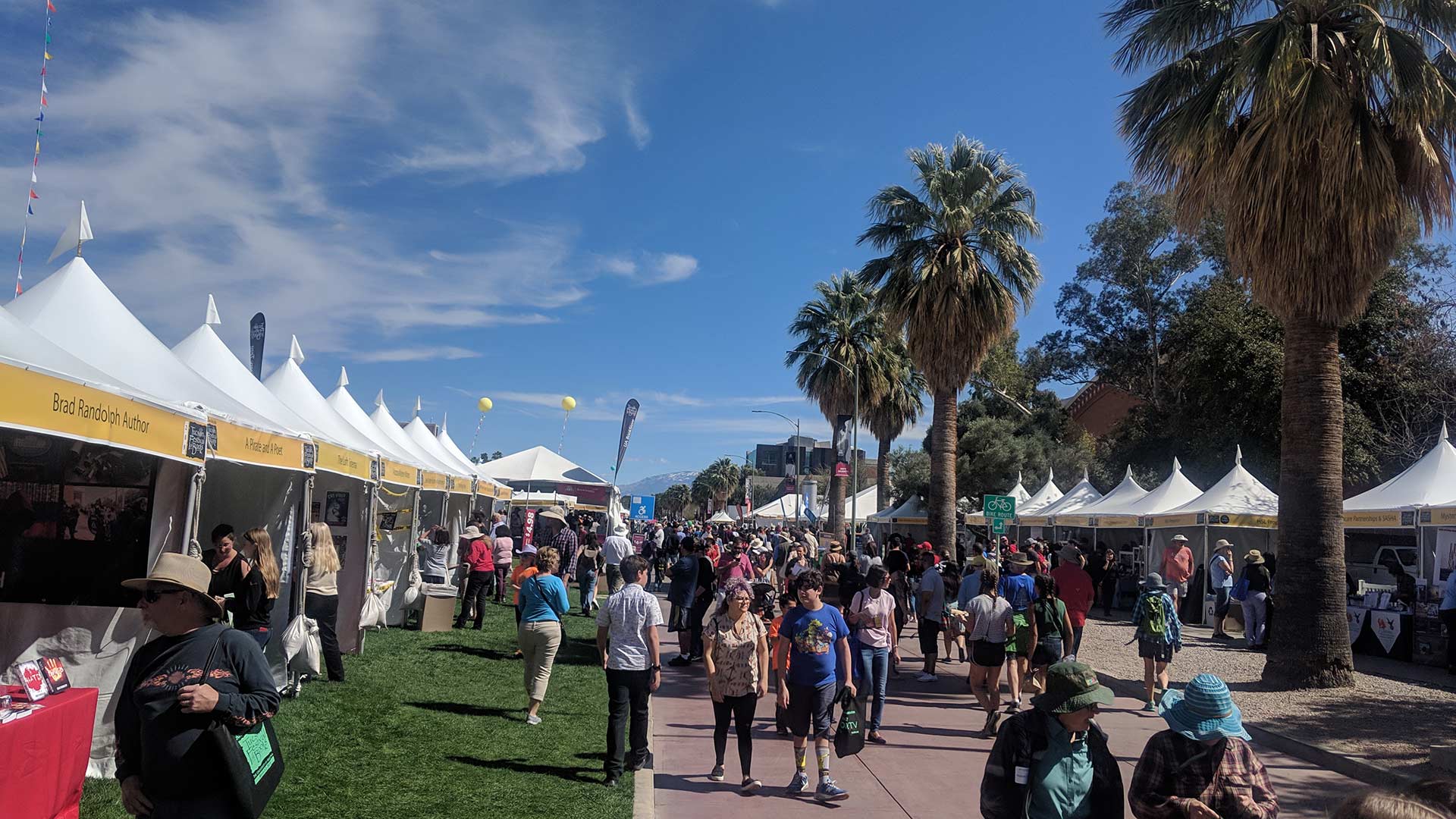 Visitors stroll along the University of Arizona mall at the 2019 Tucson Festival of Books, Sunday, March 3.
