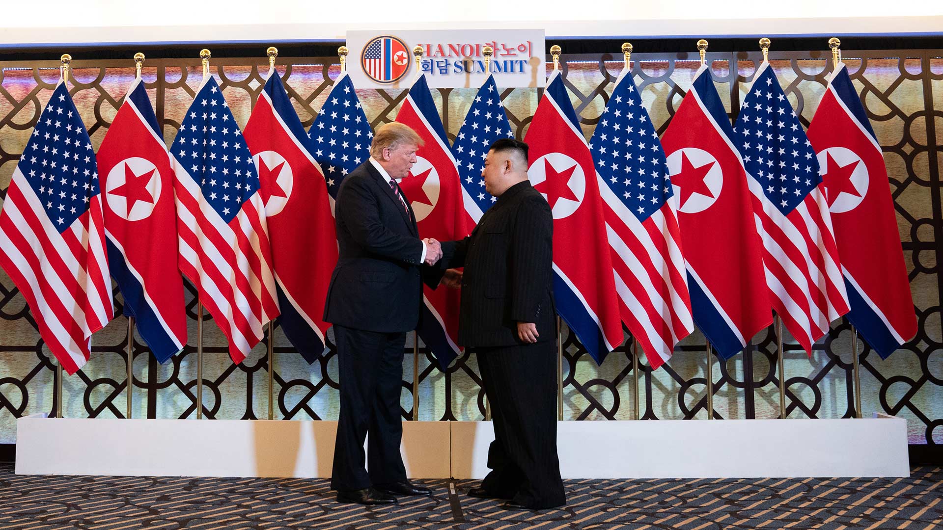 President Donald Trump and North Korean leader Kim Jong Un in Hanoi, Feb. 27, 2019.