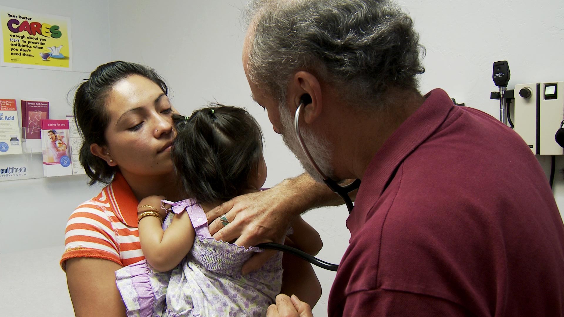 File image of an infant receiving care at the doctor's office. 