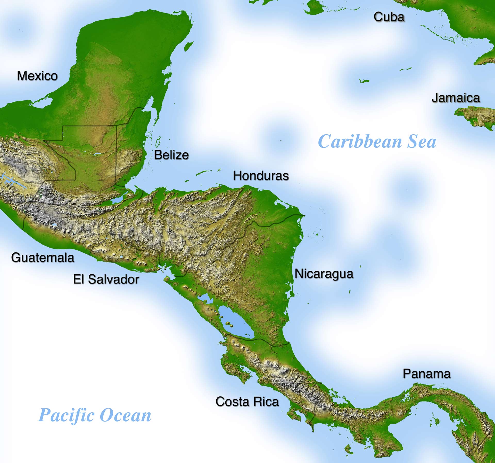 central america map