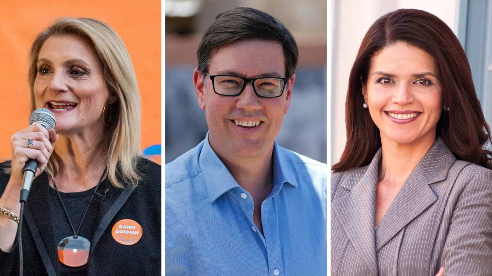 Democratic candidates for mayor of Tucson Randi Dorman, Steve Farley and Regina Romero, from the candidates' Facebook pages. 