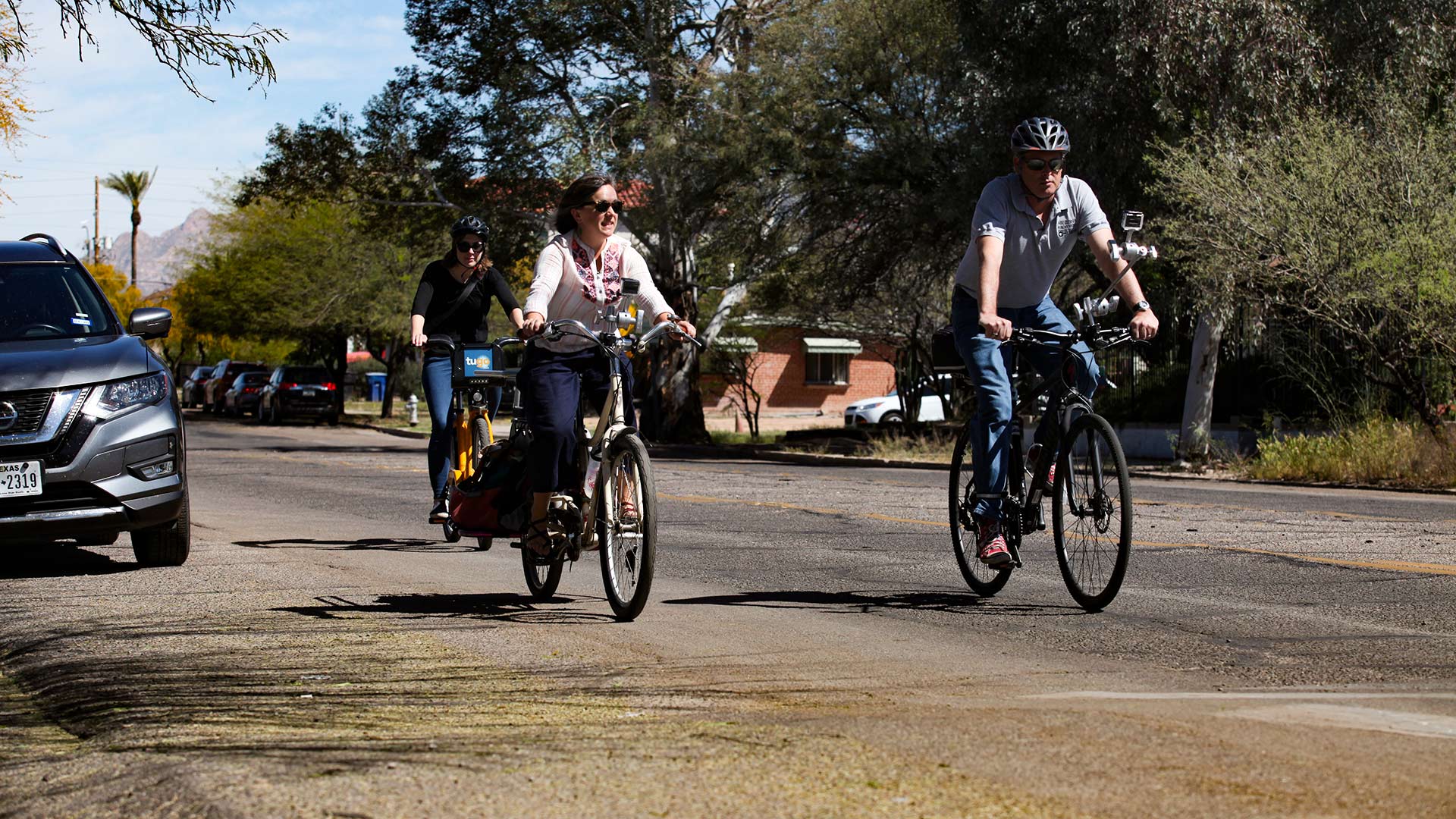 The Buzz staff rides the April 2019 Cyclovia route with Kylie Walzak of the Living Streets Alliance. April 2019