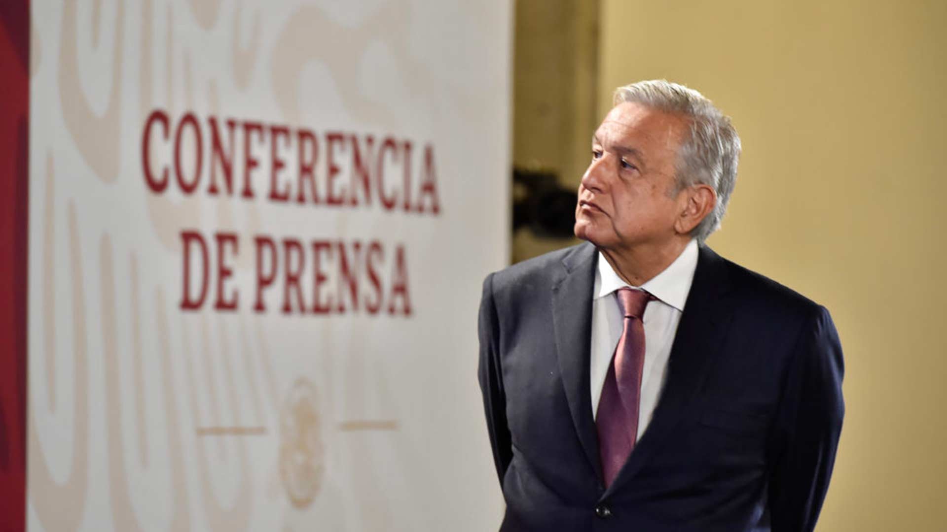 Mexican President Andrés Manuel López Obrador at one of his press conferences at Mexico's National Palace in Mexico City.