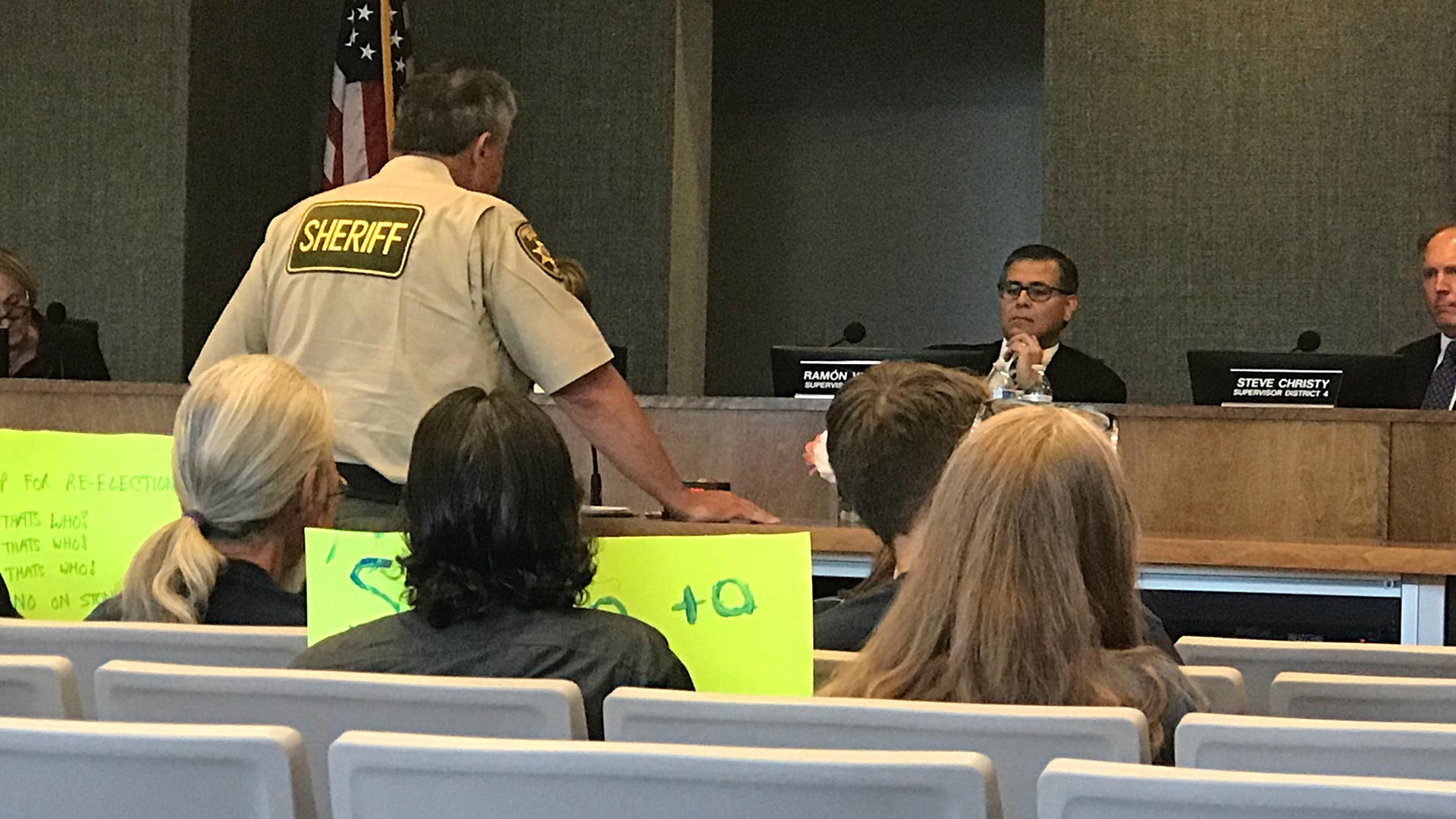 Pima County Sheriff Mark Napier addressing the Pima County Board of Supervisors. (May 7, 2019)