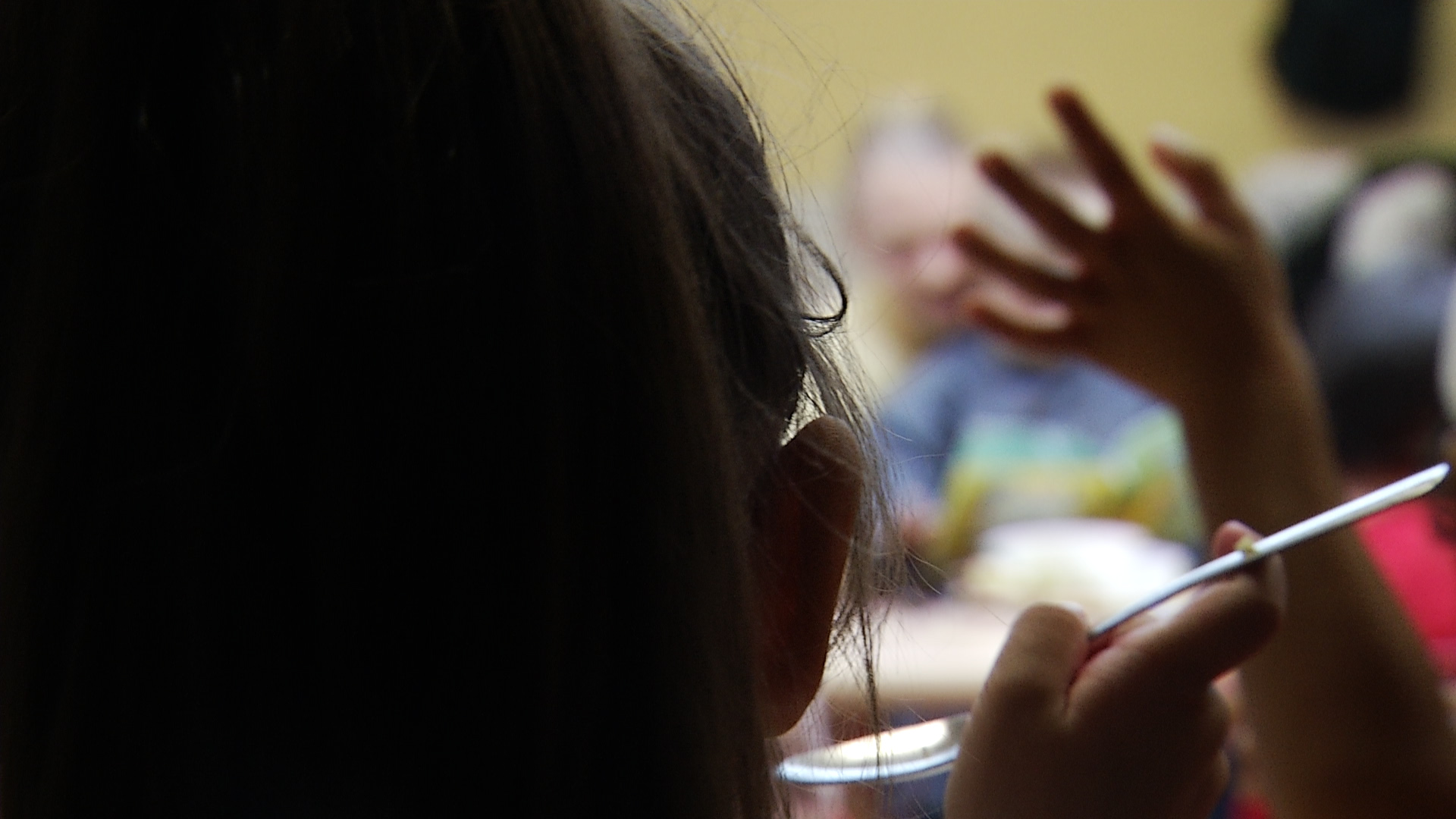 Kids having lunch.