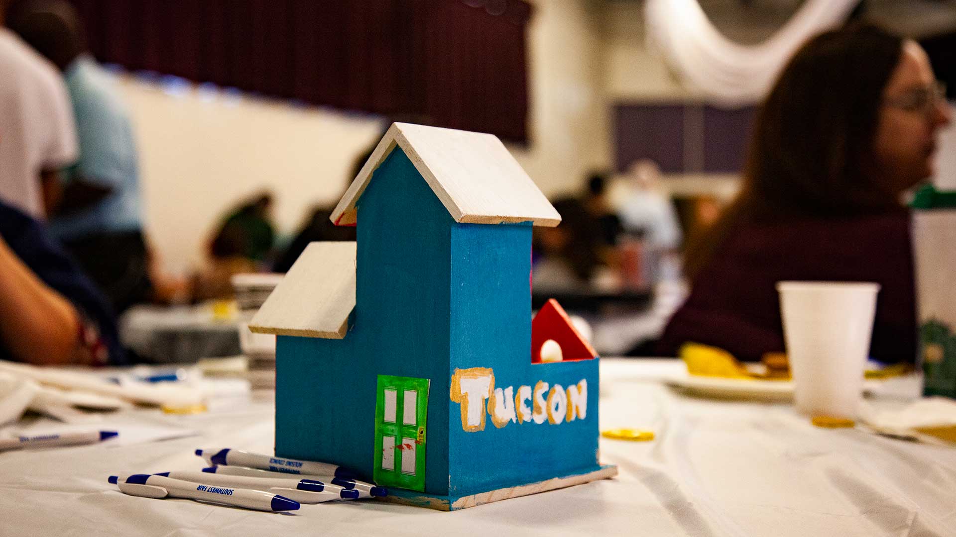 Tables at an event organized by the Southwest Fair Housing Council, October 2018.