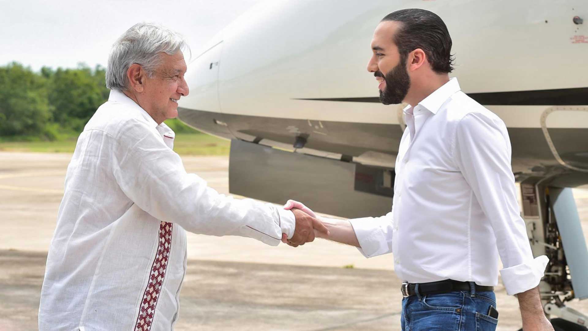 Mexcio President Andrés Manuel López Obrador and El Salvador President Nayib Bukele in Chiapas, Mexico.