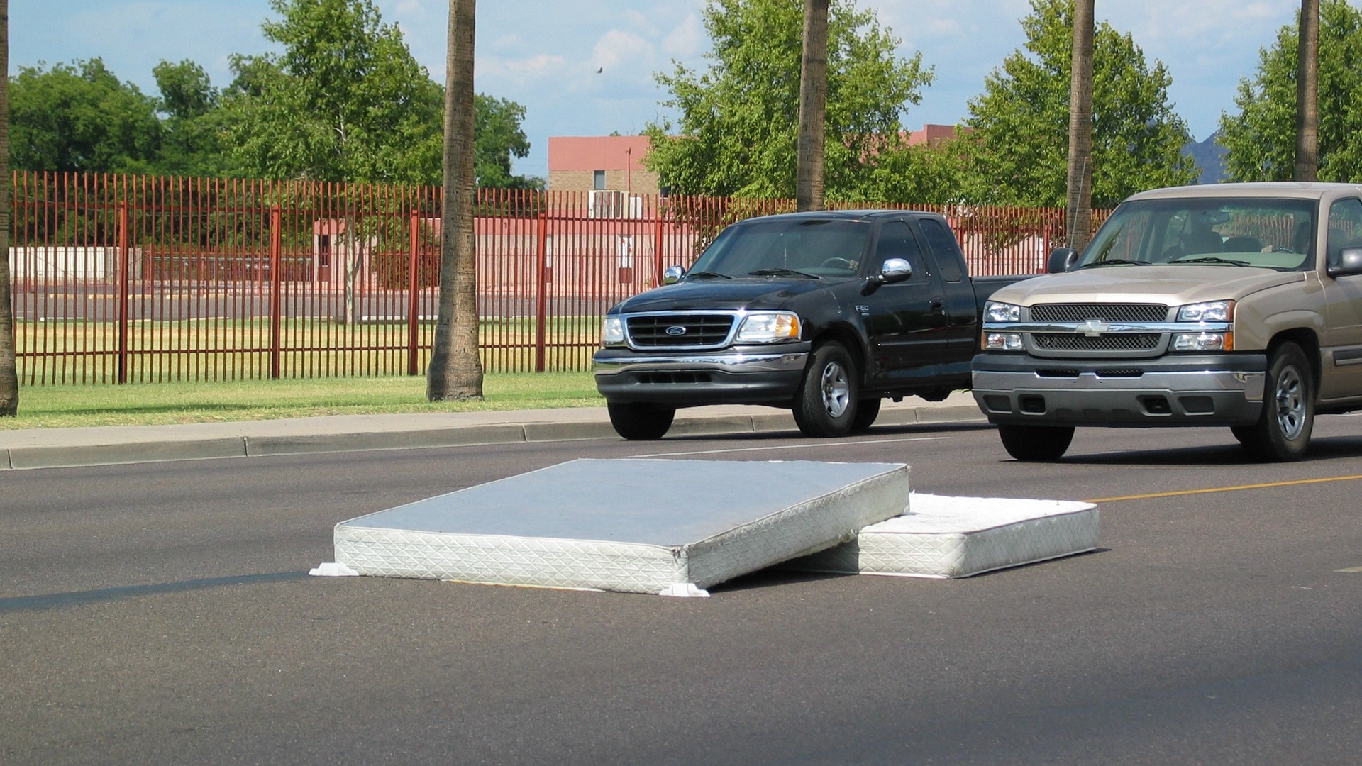 A mattress and box spring on Camelback Road in Phoenix.