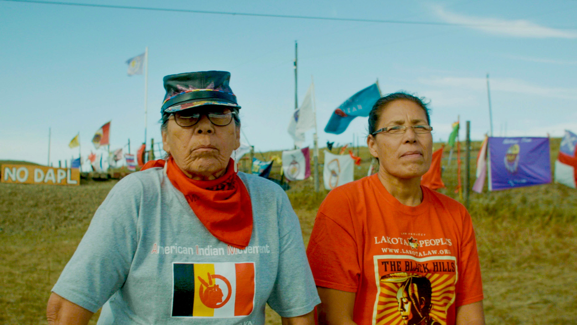 Madonna Thunderhawk and her daughter, Marcy Gilbert, at Standing Rock 2017. The pair were featured in "Warrior Women," a film about the women of the American Indian Movement in the '60s and '70s.