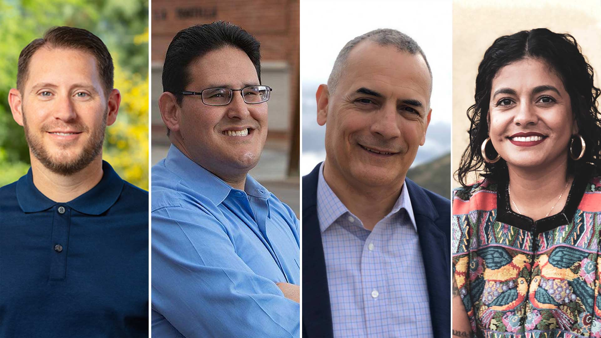 Tucson 2019 Ward 1 Democratic candidates. From left, Rob Elias, Sami Hamed, Miguel Ortega and Lane Santa Cruz.