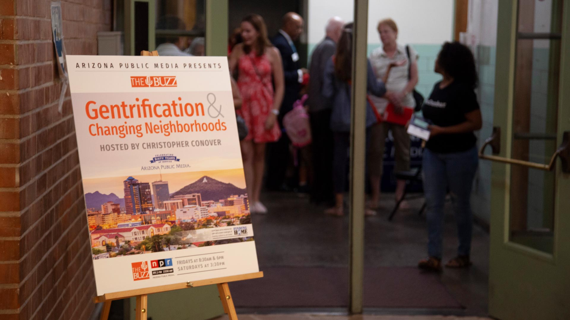 Outside The Buzz live event on gentrification at Dunbar Auditorium, July 25, 2019.